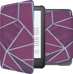 imoshion E-reader Hoesje - Geschikt voor Amazon Kindle (2022) 11th gen, Amazon Kindle (2024) - Design Sleepcover Bookcase - Bordeaux Graphic