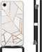 iMoshion Hoesje Geschikt voor iPhone Xr Hoesje Met Koord - iMoshion Design Hoesje met Koord - Wit / Meerkleurig / Goud / White Graphic