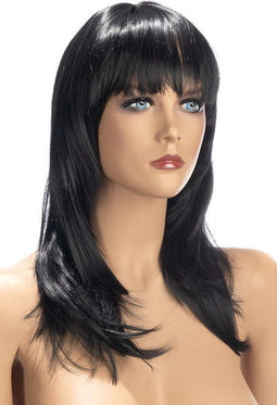 World Wigs Kate - Pruik - Lang Donkerbruin - Opgeknipt met Rechte Pony