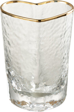 J-Line glas Hart - glas - goud/transparant