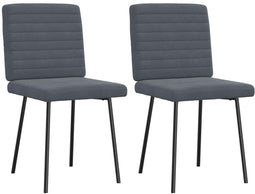 vidaXL - Eetkamerstoelen - 2 - st - fluweel - donkergrijs