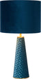 Lucide Extravaganza Velvet - Tafellamp - Ø 25 cm - 1xE27 - Turkoois