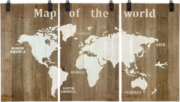 DKNC - Wereld Kaart Grace - 210x4x121cm - Bruin