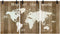 DKNC - Wereld Kaart Grace - 210x4x121cm - Bruin