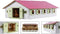 Paardenstal 1:32 - 9 Boxen - Hout - Multicolor