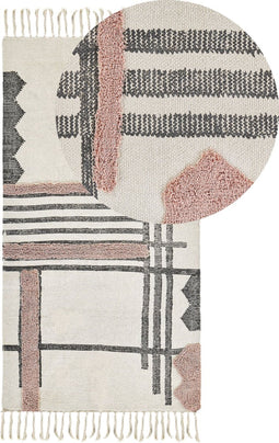 MURADIYE - Laagpolig vloerkleed - Beige - 80 x 150 cm - Katoen