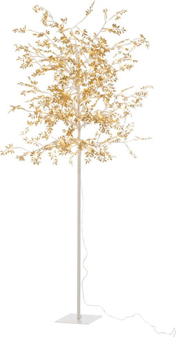 J-Line Boom Blaadjes Glitter+Led Metaal Goud Large