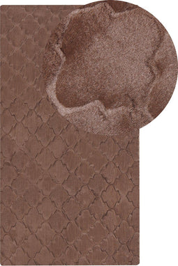 GHARO - Hoogpolig vloerkleed - Bruin - 80 x 150 cm - Polyester