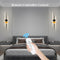 Moderne zwarte LED wandlamp 17W dimbaar met afstandsbediening, 65 cm