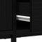 vidaXL - TV-meubel - met - lade - Zwart - Eiken - 200x25x44 - cm - Bewerkt - hout