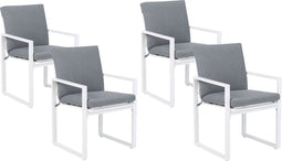 PANCOLE - Tuinstoel set van 4 - Grijs - Polyester