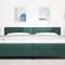 vidaXL - Hoofdbord - met - knopen - in - donkergroen - 200 - cm - van - fluweel