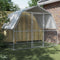 vidaXL - Hondenkennel - met - dak - en - deur - gegalvaniseerd - staal - zilverkleurig