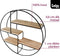 Gadgy Wandrek - Rond Wandrek met 4 Houten Planken - Metaal Zwart Ø 42x10 cm
