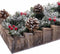 Kerstkaarshouder Wit Rood Groen Natuurlijk Hout Kristal Plastic 30 x 15 cm