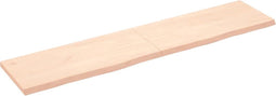vidaXL - Wandschap - 180x40x(2-4) - cm - onbehandeld - massief - eikenhout