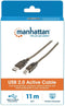 Manhattan 510424 - USB 2.0 A naar B kabel - 11 m - Zilver