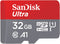 SanDisk Ultra - microSDHC - 32GB - Class 10 UHS-I A1 - met SD-adapter
