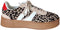 POSH by Poelman LILLY - Dames Sneakers - Panterprint met rood detail - Bruin