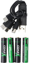 750mAh Micro AAA 1,5V ZITHION-X® lithium-ionbatterijen, inclusief 4in1 USB-C oplaadkabel