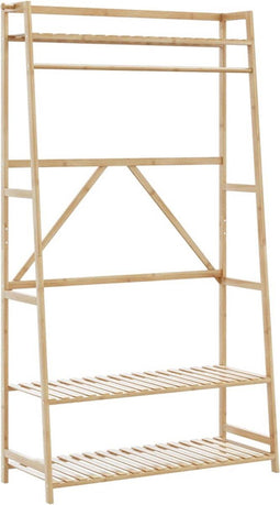 vidaXL - Kledingrek - met - schappen - 110x40x180 - cm - bamboe