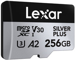 Lexar Professional Silver Plus - microSDXC UHS-I 256GB - Lezen 205MB/s Schrijven 150MB/s V30 A2