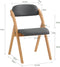 SoBuy FST92-SG - Bureaustoel - Houten Klapstoel met Zitkussen - Donkergrijs 47.5x77x59 cm