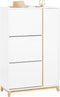 SoBuy FSR189-WN - Schoenenkast - 3 Kleppen en Deur - Wit