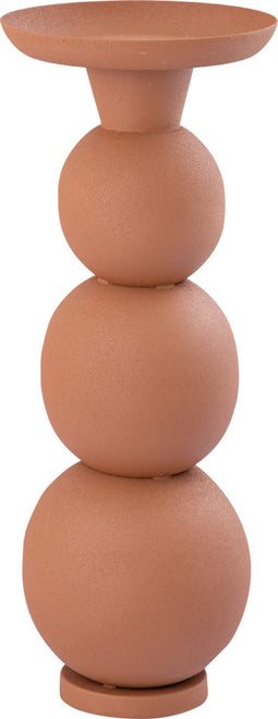 PTMD Shannan Rust round iron candle holder w bulbs L