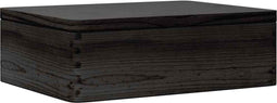 vidaXL - Houten - kist - met - deksel - 40x30x13 - cm - massief - grenenhout - zwart