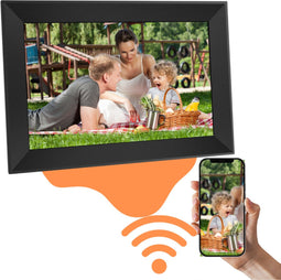 Digitale fotolijst met WiFi en Frameo App - 10 inch – HD+ -IPS Display – Zwart - Micro SD – Touchscreen