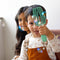 Olivia Garden Fingerbrush Care Mini Kids - Paddle Brush - Nylon en boar bristles - Groen