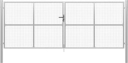 vidaXL - Poort - 415x200 - cm - gegalvaniseerd - staal - zilverkleurig
