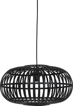 Indy - Bamboe Hanglamp - Ø44 cm - E27 Fitting - Zwart