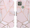 iMoshion Hoesje Geschikt voor Motorola Moto G9 Power Hoesje Met Pasjeshouder - iMoshion Design Softcase Bookcase - Goud / Roze / Pink Graphic