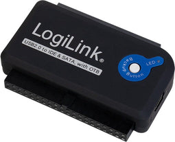 LogiLink AU0006C - USB 2.0 naar 2.5 + 3.5 Zoll IDE + SATA HDD OTB Adapter - One Touch Backup - Zwart