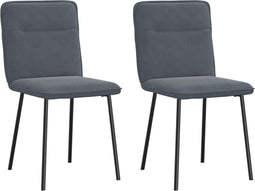 vidaXL - Eetkamerstoelen - 2 - st - fluweel - donkergrijs