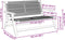 vidaXL - Ligbank - Grijs - 76x122x73 - cm - Massief - Acaciahout