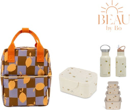BEAU by Bo Sticky Lemon rugzak small + Konges Sløjd back to school set Lemon