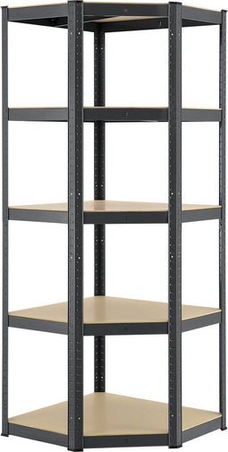 Juskys Corner Basic - Stellingkast - 5 planken - 180 x 70 cm - Grijs