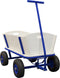 Sunny Billy Beach Wagon Bolderkar Blauw - Blank hout - Bolderwagen met luchtbanden - 94x61x97cm