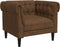 vidaXL Fauteuil Chesterfield-stijl stof bruin