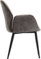 LABEL51 Morris Eetkamerstoel - Grijs - Velvet - Black Frame - Stoel - Normale eetkamerstoel
