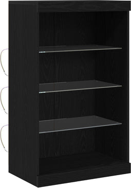 vidaXL - Dressoir - met - LED-verlichting - Zwart - Eiken - 60,5x37x100 - cm