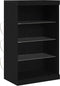 vidaXL - Dressoir - met - LED-verlichting - Zwart - Eiken - 60,5x37x100 - cm