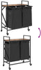 vidaXL - Wasmand - 2 - vakken - met - planken - gerookt - eikenkleurig