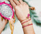 Scmyk BG-263 - Bedelarmband - Goud plated met druppeltjel - Donkerroze