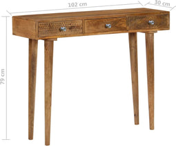 vidaXL - Wandtafel - 102x30x79 - cm - massief - mangohout