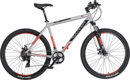 Rucanor Lux Hardtail Mountainbike - 27.5 Inch 51 cm - 21 Versnellingen - Mechanische Schijfrem - Zilver/Rood
