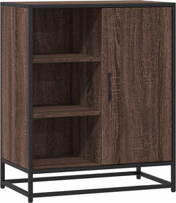 vidaXL - Dressoir - 62x35x76 - cm - bewerkt - hout - bruin - eikenkleur